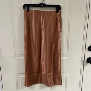 Burnt Orange Satin Skirt